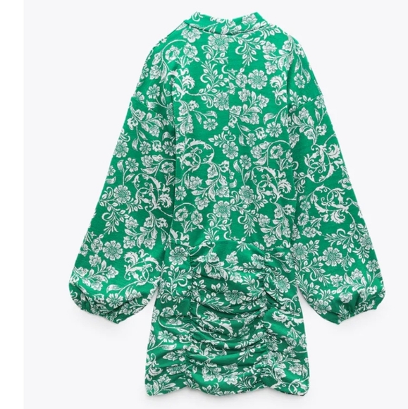 Zara Balloon-Sleeve Jacquard Dress NWT - Picture 2 of 5